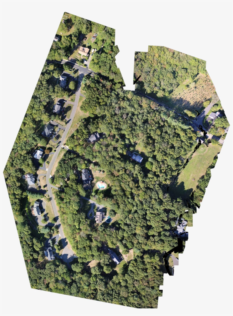 Aerial orthomosaic map of a construction site captured by drone